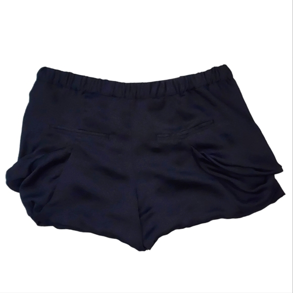 RACHEL Rachel Roy Black Pleated Shorts Midrise Size Small Clasp Zip Closure - Picture 1 of 5